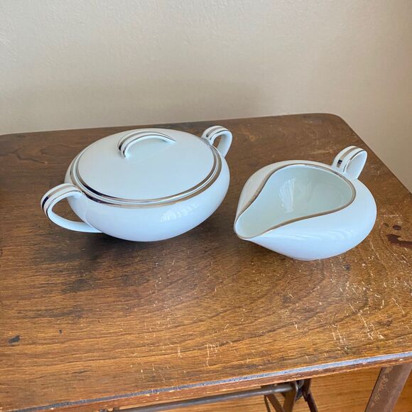 Noritake Silverdale Fine China 5594 Japan Cream & Sugar Set 2pc Vintage Serving - Picture 1 of 10